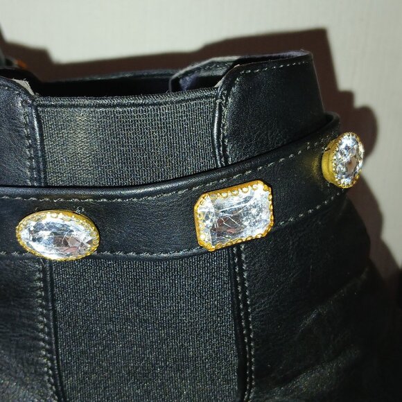 CUSHIONAIRE Women's Julie Chelsea boot with Jeweled strap +Memory Foam (size 9) - Picture 9 of 12